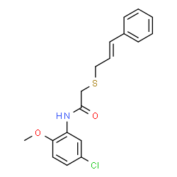 ChemSpider 2D Image | N-(5-Chloro-2-methoxyphenyl)-2-{[(2E)-3-phenyl-2-propen-1-yl]sulfanyl}acetamide | C18H18ClNO2S