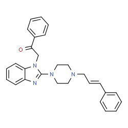 ChemSpider 2D Image | 1-Phenyl-2-(2-{4-[(2E)-3-phenyl-2-propen-1-yl]-1-piperazinyl}-1H-benzimidazol-1-yl)ethanone | C28H28N4O