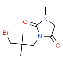 ChemSpider 2D Image | 3-(3-Bromo-2,2-dimethylpropyl)-1-methyl-2,4-imidazolidinedione | C9H15BrN2O2