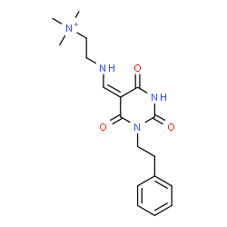 ChemSpider 2D Image | N,N,N-Trimethyl-2-({(E)-[2,4,6-trioxo-1-(2-phenylethyl)tetrahydro-5(2H)-pyrimidinylidene]methyl}amino)ethanaminium | C18H25N4O3