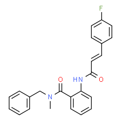 ChemSpider 2D Image | N-Benzyl-2-{[(2E)-3-(4-fluorophenyl)-2-propenoyl]amino}-N-methylbenzamide | C24H21FN2O2