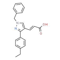 ChemSpider 2D Image | (2E)-3-[1-Benzyl-3-(4-ethylphenyl)-1H-pyrazol-4-yl]acrylic acid | C21H20N2O2