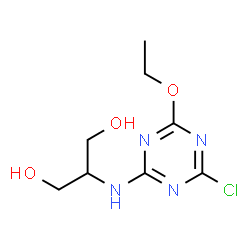 ChemSpider 2D Image | 2-[(4-Chloro-6-ethoxy-1,3,5-triazin-2-yl)amino]-1,3-propanediol | C8H13ClN4O3