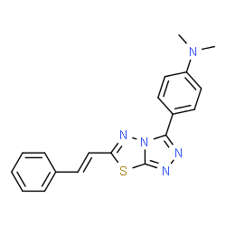 ChemSpider 2D Image | N,N-Dimethyl-4-{6-[(E)-2-phenylvinyl][1,2,4]triazolo[3,4-b][1,3,4]thiadiazol-3-yl}aniline | C19H17N5S