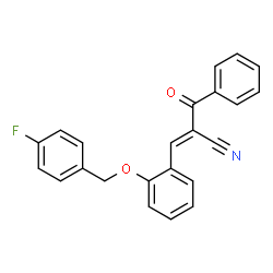 ChemSpider 2D Image | (2E)-2-Benzoyl-3-{2-[(4-fluorobenzyl)oxy]phenyl}acrylonitrile | C23H16FNO2