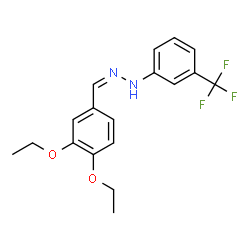 ChemSpider 2D Image | (1Z)-1-(3,4-Diethoxybenzylidene)-2-[3-(trifluoromethyl)phenyl]hydrazine | C18H19F3N2O2