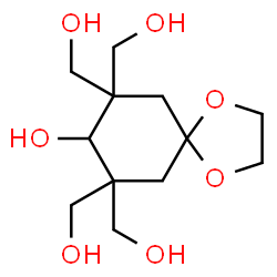 ChemSpider 2D Image | 7,7,9,9-Tetrakis(hydroxymethyl)-1,4-dioxaspiro[4.5]decan-8-ol | C12H22O7