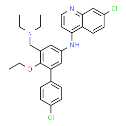 ChemSpider 2D Image | 7-Chloro-N-{4'-chloro-5-[(diethylamino)methyl]-6-ethoxy-3-biphenylyl}-4-quinolinamine | C28H29Cl2N3O
