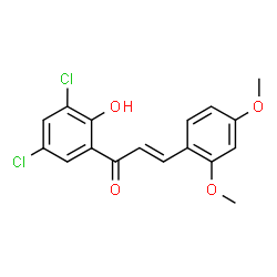 ChemSpider 2D Image | (2E)-1-(3,5-Dichloro-2-hydroxyphenyl)-3-(2,4-dimethoxyphenyl)-2-propen-1-one | C17H14Cl2O4