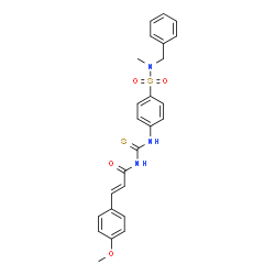 ChemSpider 2D Image | (2E)-N-({4-[Benzyl(methyl)sulfamoyl]phenyl}carbamothioyl)-3-(4-methoxyphenyl)acrylamide | C25H25N3O4S2