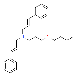ChemSpider 2D Image | (2E)-N-(3-Butoxypropyl)-3-phenyl-N-[(2E)-3-phenyl-2-propen-1-yl]-2-propen-1-amine | C25H33NO