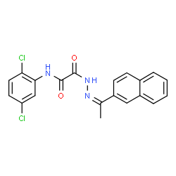 ChemSpider 2D Image | N-(2,5-Dichlorophenyl)-2-{(2Z)-2-[1-(2-naphthyl)ethylidene]hydrazino}-2-oxoacetamide | C20H15Cl2N3O2