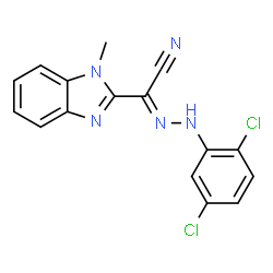 ChemSpider 2D Image | (2E)-[(2,5-Dichlorophenyl)hydrazono](1-methyl-1H-benzimidazol-2-yl)acetonitrile | C16H11Cl2N5