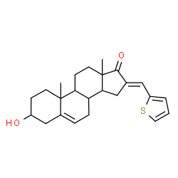 ChemSpider 2D Image | (16E)-3-Hydroxy-16-(2-thienylmethylene)androst-5-en-17-one | C24H30O2S