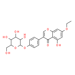 ChemSpider 2D Image | 4-(7-Ethoxy-5-hydroxy-4-oxo-4H-chromen-3-yl)phenyl hexopyranoside | C23H24O10