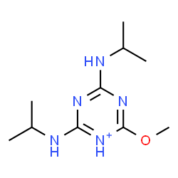 ChemSpider 2D Image | 2,4-Bis(isopropylamino)-6-methoxy-1,3,5-triazin-1-ium | C10H20N5O