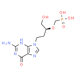 ChemSpider 2D Image | ({[(2S)-4-(2-Amino-6-oxo-3,6-dihydro-9H-purin-9-yl)-1-hydroxy-2-butanyl]oxy}methyl)phosphonic acid | C10H16N5O6P