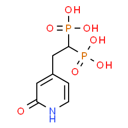 ChemSpider 2D Image | [2-(2-Oxo-1,2-dihydro-4-pyridinyl)-1,1-ethanediyl]bis(phosphonic acid) | C7H11NO7P2