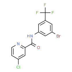 ChemSpider 2D Image | N-[3-Bromo-5-(trifluoromethyl)phenyl]-4-chloro-2-pyridinecarboxamide | C13H7BrClF3N2O