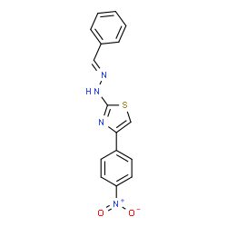 ChemSpider 2D Image | 2-[(2E)-2-Benzylidenehydrazino]-4-(4-nitrophenyl)-1,3-thiazole | C16H12N4O2S