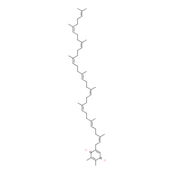 ChemSpider 2D Image | 2,3-Dimethyl-5-[(2Z,6E,10Z,14Z,18E,22Z,26Z,30Z)-3,7,11,15,19,23,27,31,35-nonamethyl-2,6,10,14,18,22,26,30,34-hexatriacontanonaen-1-yl]-1,4-benzoquinone | C53H80O2
