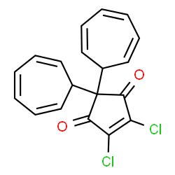ChemSpider 2D Image | 1,2-Dichloro-4,4-bis(2,4,6-cycloheptatrienyl)-1-cyclopentene-3,5-dione | C19H14Cl2O2