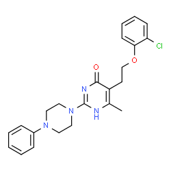 ChemSpider 2D Image | 5-(2-(2-chlorophenoxy)ethyl)-6-methyl-2-(4-phenylpiperazin-1-yl)pyrimidin-4(3H)-one | C23H25ClN4O2