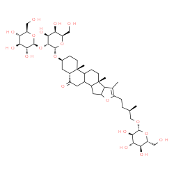 ChemSpider 2D Image | (3beta,5beta,8xi,9xi,14xi,16xi,17xi,25R)-26-(beta-D-Glucopyranosyloxy)-6-oxofurost-20(22)-en-3-yl 2-O-beta-D-glucopyranosyl-alpha-D-galactopyranoside | C45H72O19
