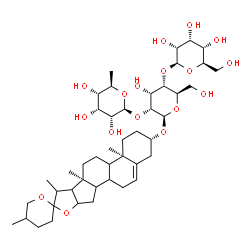 ChemSpider 2D Image | (3beta,8xi,9xi,14xi,16xi,17xi,20xi,22xi)-Spirost-5-en-3-yl beta-D-allopyranosyl-(1->4)-[6-deoxy-beta-D-allopyranosyl-(1->2)]-beta-D-allopyranoside | C45H72O17