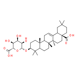 ChemSpider 2D Image | (3beta,5xi,9xi,18xi)-28-Hydroxy-28-oxoolean-12-en-3-yl beta-D-allopyranosiduronic acid | C36H56O9