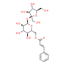 ChemSpider 2D Image | beta-D-Fructofuranosyl 6-O-[(2E)-3-phenyl-2-propenoyl]-alpha-D-glucopyranoside | C21H28O12