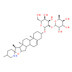 ChemSpider 2D Image | (3beta,8xi,9xi,14xi,16xi,17xi)-Spirosol-5-en-3-yl 2-O-(6-deoxy-L-gulopyranosyl)-beta-D-allopyranoside | C39H63NO11