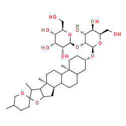 ChemSpider 2D Image | (3beta,8xi,9xi,14beta,16xi,17xi,20xi,22xi)-Spirostan-3-yl 2-O-beta-D-allopyranosyl-beta-D-gulopyranoside | C39H64O13