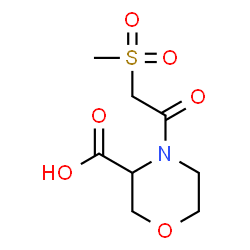 ChemSpider 2D Image | 4-[(Methylsulfonyl)acetyl]-3-morpholinecarboxylic acid | C8H13NO6S