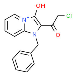 ChemSpider 2D Image | 1-Benzyl-2-(chloroacetyl)-3-hydroxy-1H-imidazo[1,2-a]pyridin-4-ium | C16H14ClN2O2