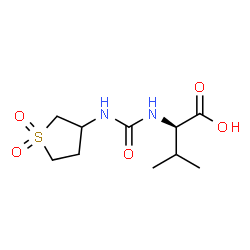ChemSpider 2D Image | N-[(1,1-Dioxidotetrahydro-3-thiophenyl)carbamoyl]-D-valine | C10H18N2O5S