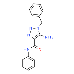 ChemSpider 2D Image | 5-Amino-1-benzyl-N-phenyl-1H-1,2,3-triazole-4-carboxamide | C16H15N5O