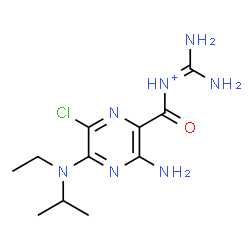 ChemSpider 2D Image | Diamino-N-({3-amino-6-chloro-5-[ethyl(isopropyl)amino]-2-pyrazinyl}carbonyl)methaniminium | C11H19ClN7O