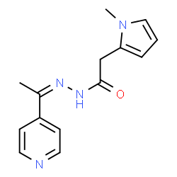 ChemSpider 2D Image | 2-(1-Methyl-1H-pyrrol-2-yl)-N'-[(1Z)-1-(4-pyridinyl)ethylidene]acetohydrazide | C14H16N4O