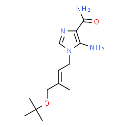 ChemSpider 2D Image | 5-Amino-1-{(2E)-3-methyl-4-[(2-methyl-2-propanyl)oxy]-2-buten-1-yl}-1H-imidazole-4-carboxamide | C13H22N4O2