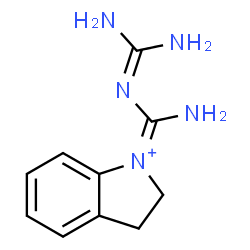 ChemSpider 2D Image | (1Z)-1-{Amino[(diaminomethylene)amino]methylene}-2,3-dihydro-1H-indolium | C10H14N5