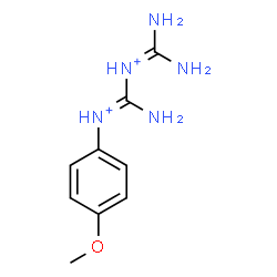 ChemSpider 2D Image | Diamino-N-{(E)-amino[(4-methoxyphenyl)iminio]methyl}methaniminium | C9H15N5O