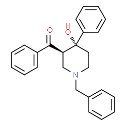 ChemSpider 2D Image | [(3R,4R)-1-Benzyl-4-hydroxy-4-phenyl-3-piperidinyl](phenyl)methanone | C25H25NO2