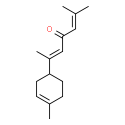 ChemSpider 2D Image | (5E)-2-Methyl-6-(4-methyl-3-cyclohexen-1-yl)-2,5-heptadien-4-one | C15H22O