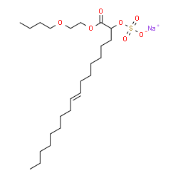 ChemSpider 2D Image | Sodium (9E)-1-(2-butoxyethoxy)-1-oxo-9-octadecen-2-yl sulfate | C24H45NaO7S