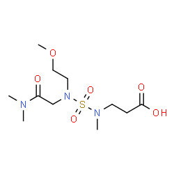 ChemSpider 2D Image | N-{[2-(Dimethylamino)-2-oxoethyl](2-methoxyethyl)sulfamoyl}-N-methyl-beta-alanine | C11H23N3O6S