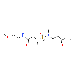 ChemSpider 2D Image | Methyl N-[{2-[(2-methoxyethyl)amino]-2-oxoethyl}(methyl)sulfamoyl]-N-methyl-beta-alaninate | C11H23N3O6S