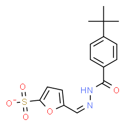 ChemSpider 2D Image | 5-[(Z)-{[4-(2-Methyl-2-propanyl)benzoyl]hydrazono}methyl]-2-furansulfonate | C16H17N2O5S