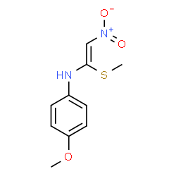 ChemSpider 2D Image | 4-Methoxy-N-[(Z)-1-(methylsulfanyl)-2-nitrovinyl]aniline | C10H12N2O3S