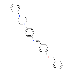 ChemSpider 2D Image | (E)-1-[4-(Benzyloxy)phenyl]-N-[4-(4-phenyl-1-piperazinyl)phenyl]methanimine | C30H29N3O